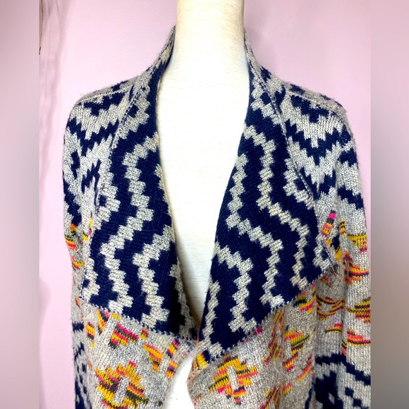 NWOT John Fashion tribal Aztec open sweater jkt sz S - Picture 4 of 10
